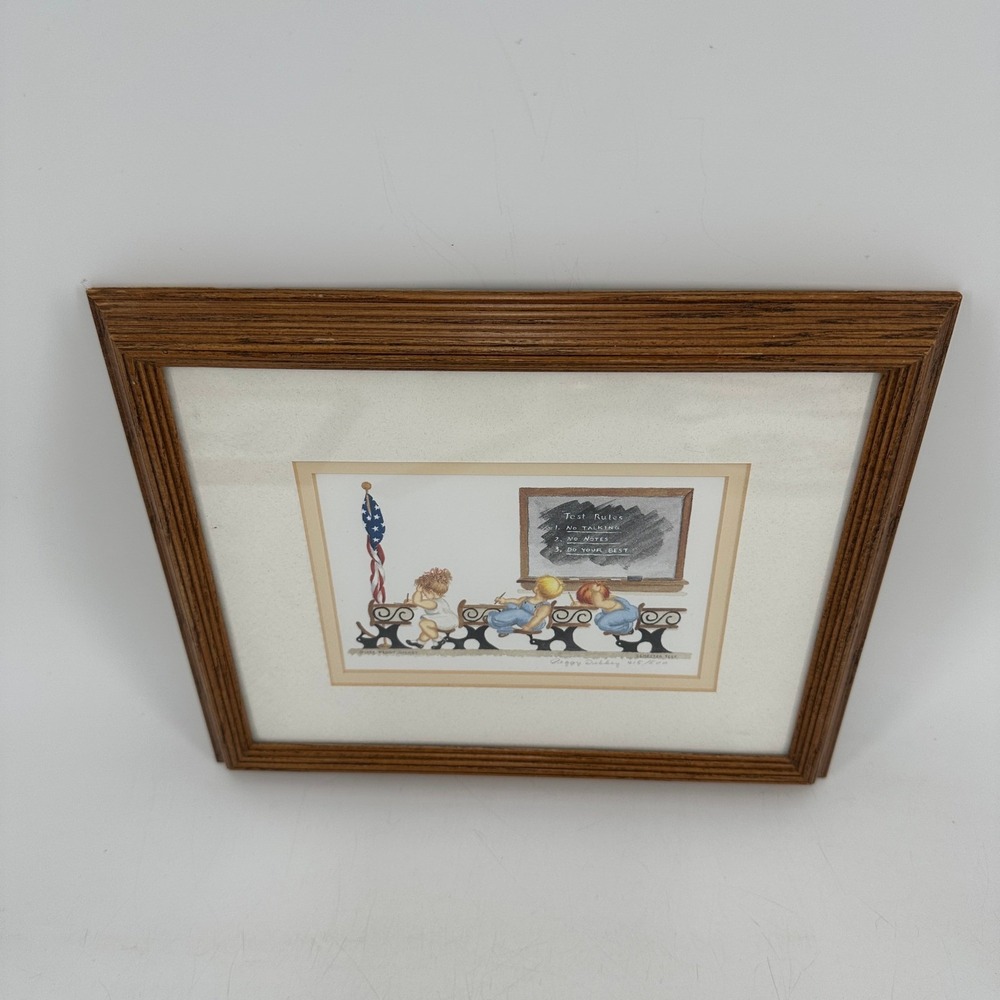 Peggy Dickey Semester Test Limited Edition Signed Numbered Print 415/500 Framed
